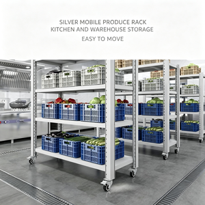 Zinc Plated 72 Inch Tall <b>Rolling</b> Casters Vertical Storage Small Footprint Tall Mobile Shelving Unit With Casters Pro <b>Kit</b> - Product Image 2