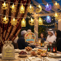 Lampe décorative LED 2026 EID Mubarak, lumières de lune et d'étoiles, guirlandes, rideaux d'intérieur, décorations du Ramadan, Nouvel An