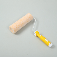 Rouleau de peinture DIY pour la maison avec brosse en microfibre de polyester, manche jaune léger pour peintures au latex et à base d'eau