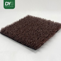 Gazon artificiel brun de 30 mm, tapis synthétique dense et coloré pour la décoration de jardins et de parcs à thème