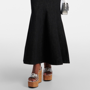 Women Wooden Prints Pumps High Wedge <b>Heels</b> Shiny Heart-shaped Decor Sandals Dress <b>Ankle</b> <b>Straps</b> Thick <b>Platform</b> Shoes - Product Image 6