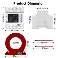 Compteur d'énergie intelligent photovoltaïque 3P4W 100A 3P+N Rail DIN Protection contre les fuites Multifonctionnel Compteur d'énergie DDTS6619-3P+N-Leakage