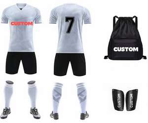 Abbigliamento da Allenamento <span class=keywords><strong>Personalizzabile</strong></span>, Uniformi da <span class=keywords><strong>Calcio</strong></span>, Maglie Verdi e Bianche, Set di Magliette da <span class=keywords><strong>Calcio</strong></span> per Uomo - Product Image 3