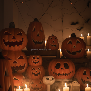 Linterna LED de <span class=keywords><strong>Calabaza</strong></span> para Halloween, Diseño de <span class=keywords><strong>Cara</strong></span> de Fantasma, Funciona con Pilas, Adorno Decorativo para Interiores y Exteriores - Product Image 6
