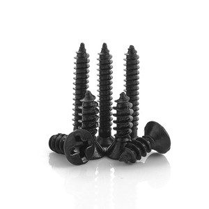 100 unidades/bolsa Tornillos autorroscantes de cabeza plana de acero inoxidable 304 con óxido negro M1.2 M1.4 M1.5 M2 M2.2 M2.6 M3 M4 para madera, métricos - Product Image 4