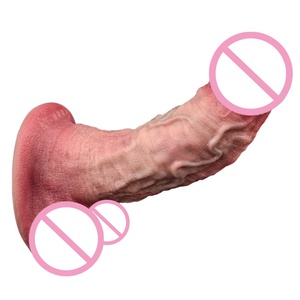 Wholesale Factory Cheap Female Masturbation Toys Shop Double Layer Silicone Y Soft Penis Realistic <b>Dildo</b> for Women - Product Image 1