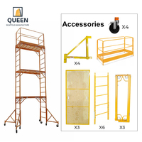 Échafaudage mobile LINYI QUEEN 18FT Baker, cadre en acier anti-rouille avec revêtement en poudre, capacité de charge de 500 LBS, échafaudage pour travaux de cloisons sèches