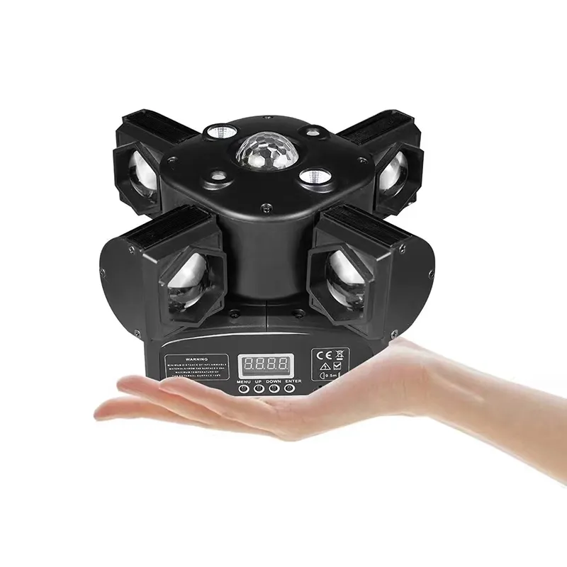 Nueva gran oferta Mini 4 brazos haz de bola estroboscópica láser 4 en 1 Led luz con cabezal móvil para Dj Disco Party Stage Show