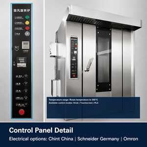 Four rotatif à 64 plateaux Hongzhong avec commande tactile PLC <span class=keywords><strong>Siemens</strong></span>, équipement de boulangerie commercial, vente en gros directe d'usine - Product Image 3