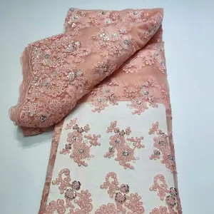 Свадебные кружевные ткани KYY161, роскошная кружевная ткань, сетка, тюль, кружево с блестками