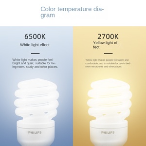 Bombilla de bajo consumo Philips, bombilla de luz de tornillo en espiral súper brillante para el hogar, E27e14, 8w, lámpara fluorescente de tornillo, 23w - Product Image 4