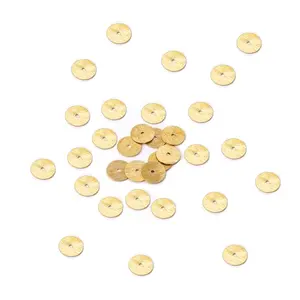 Loose Saucer Beads 4mm to 10mm Brushed Gold Plated Disc Spacer Beads for DIY Jewelry Flat Disc Beads