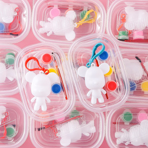 Kit de fabrication de porte-clés ours fluide DIY 8 cm en plastique, cadeau créatif pour enfants de 4 à 6 ans - Product Image 3