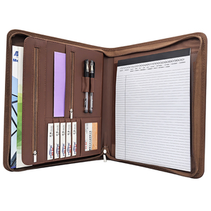 Hiện Đại Biểu tượng tùy chỉnh <span class=keywords><strong>A4</strong></span> Nâu PU da danh mục đầu tư kinh doanh máy tính bảng tay áo với thư mục tập tin tổ chức cho các trường học và hội nghị sử dụng - Product Image 2