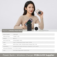 Batterie externe magnétique sans fil 10000 mAh 3-en-1 à charge rapide avec support pliable Type-C PD pour iPhone, Apple Watch et écouteurs - Livraison mondiale