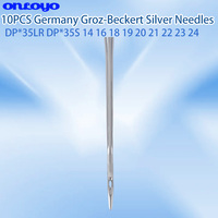 10 Aiguilles en argent Groz-Beckert Allemagne DP*35LR DP*35S DPx35LR DPx35S 134-35S 134-35LR pour cuir, aiguille longue