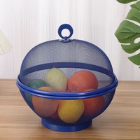 Ecologische duurzame fruitmand met stofwerend gaas, ovale vorm