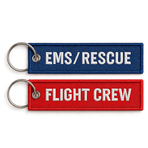 <b>Custom</b> Double Sided Embroidered Keychain Name Brand Logo Jet Tag <b>Key</b> <b>Ring</b> <b>Custom</b> Woven Embroidery <b>Key</b> Chain - Product Image 3