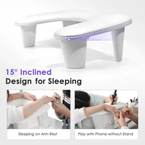 New Customized Soft PU Leather Nail Table Arm Rest Tech Nail Arm Rest Hand Pillow For 2 Hands Nail Salon