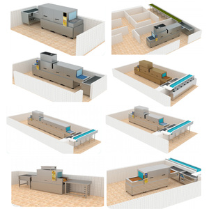 Restaurant <span class=keywords><strong>industriel</strong></span> lave-vaisselle automatique de type tunnel égouttoir à vaisselle convoyeur commercial lave-vaisselle avec sèche-linge - Product Image 5