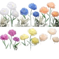 Décoration de scène de mariage Alwaysbloom, fleurs en soie géantes haut de gamme, pivoines et bleuets réalistes, Saint-Valentin