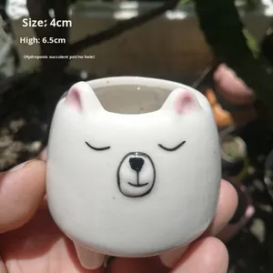 Vaso di fiori in ceramica piccolo succulento vaso decorativo per piante da interno Panda rosso moderno Kit idroponico creativo personalizzato - Product Image 3