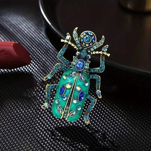 Broche <span class=keywords><strong>Scarab</strong></span> en émail pour hommes et femmes Broche en strass insecte Accessoires pour coccinelle - Product Image 3