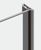 Porte coulissante en verre noir de style moderne avec cadre fin, verre cannelé, pare-vent, cloison intérieure pour les patios de villas
