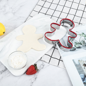 Thép Không Gỉ Gingerbread Người Đàn Ông Giáng Sinh <span class=keywords><strong>Cookie</strong></span> <span class=keywords><strong>Cutter</strong></span> Biểu Tượng Tùy Chỉnh Với PVC Cạnh Gừng Bánh Mì Người Đàn Ông - Product Image 6