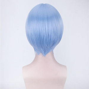 Peluca de <span class=keywords><strong>Cosplay</strong></span> Ainizi Corta Azul de 35cm, de Malla Sintética con Diseño de Rosa, de Ayanami Rei de <span class=keywords><strong>Evangelion</strong></span> para Niñas - Product Image 6