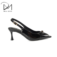 Escarpins MIA DIVA pour femme en PU métallisé à bout ouvert avec bride à boucle et talon fin rehaussant la silhouette, idéaux pour les tenues de mariage.