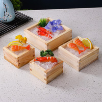 Caja de Presentación de Sushi y Sashimi de Madera Natural Estilo Japonés, Adorno Decorativo para Restaurantes, Hoteles y Buffets, Venta al Por Mayor