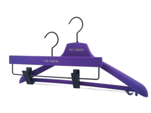 Phong cách ngắn gọn màu tím cao su tráng nhựa Móc áo phù hợp với áo và quần Móc Áo với màu sắc tùy chỉnh logo - Product Image 2