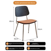 Ensemble table et chaises de salle à manger commerciales modernes en bois massif avec structure en fer, 2 places, garantie 1 an pour restaurants, cafés, pâtisseries