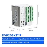 Controlador Lógico Programable (PLC) Delta Nuevo Original Serie DVP-SX2 DVP20SX211R con 20 E/S 24V para Programación de PLC