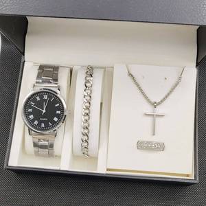 Ensemble de 4 montres et bracelets à quartz pour hommes-Bracelet en acier tendance-Accessoires simples YuSa886 - Product Image 2