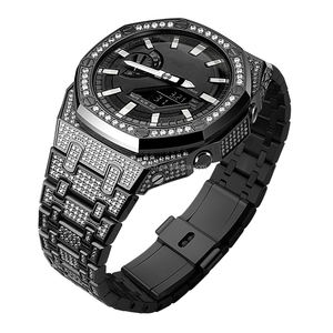 Boîtier de montre complet en acier inoxydable avec diamants en zircon et kit de remplacement de bracelet pour <span class=keywords><strong>G</strong></span> <span class=keywords><strong>Shock</strong></span> Ga 2100 - Product Image 2