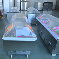 Ataúd de Cristal de Alta Calidad con Sistema de Enfriamiento Directo, Estilo Americano, para Adultos, para Artículos Funerarios y Uso Mortuorio