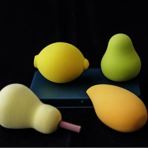 Herramientas faciales con logotipo privado personalizable suave en forma de fruta belleza Puff base licuadora corrector maquillaje esponja <span class=keywords><strong>terciopelo</strong></span> rubor - Product Image 2