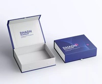 Boîte en carton solide de luxe, emballage en papier de style livre avec couvercle magnétique pliable en carton personnalisé, fait à la main