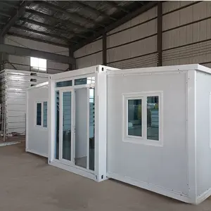 Factory customized prefab 20ft 40ft expandable folding container house 2 bedrooms bed prefabricated foldable container homee