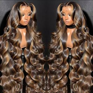 Parrucche in Capelli Umani Brasiliani 100% Ricci Profondi Biondi P4/27 per Donne di Colore, 13x4 HD Full Lace Front, Vendita all'Ingrosso - Product Image 1