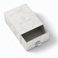 Boîte cadeau de luxe personnalisée avec logo, style tiroir, en carton écologique de qualité supérieure, coins arrondis, finition vernie, durable et portable