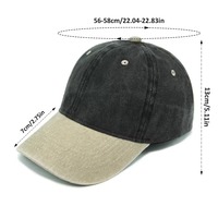 Venta al por mayor personalizado dos tonos de algodón lavado papá sombrero 6 paneles no estructurado suave gorra de béisbol para los hombres de tela de terciopelo Gorras