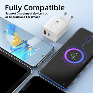 Adaptador de Viaje de Carga Rápida QC3.0 de 15W con Enchufe para EE. UU. y UE, Gran Venta, Cargador USB C de 20W para iPhone 15 14 <span class=keywords><strong>13</strong></span> 12 11 20W Max BLN - Product Image 3