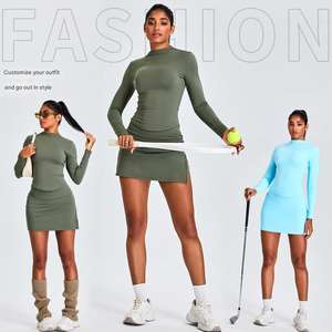 MAYYOUNG 秋用テニススカートセット ヨガ ゴルフウェア レディース 2ピース ワークアウト ピックルボール アクティブウェア 220g 熱転写プリント - Product Image 1