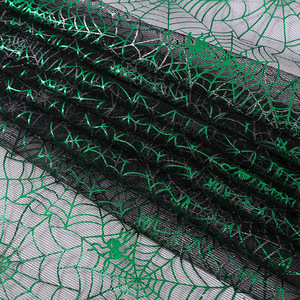 Envío rápido 100% poliéster tela de araña impresión malla tul brillo tela Halloween ropa patrón diseño para prendas - Product Image 2