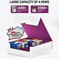 Boîte de rangement JUZI en cuir PU à quatre rangées avec couvercle amovible, écologique, capacité 3000+ cartes de jeu Commander Yugioh classées TCG