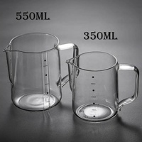 Pichet/tasse en verre de mousseur de lait de 350ml / 550ml avec des écailles