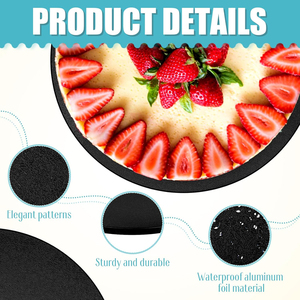 Planche à gâteau de boulangerie personnalisée de 12 pouces étanche à l'eau <span class=keywords><strong>disque</strong></span> à gâteau à dessert en argent doré pour biscuit pain sandwich bonbons - Product Image 5